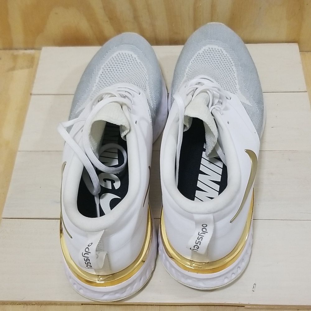 Nike Odyssey React Size 7 Flynit Grey/White/Gold … - image 6